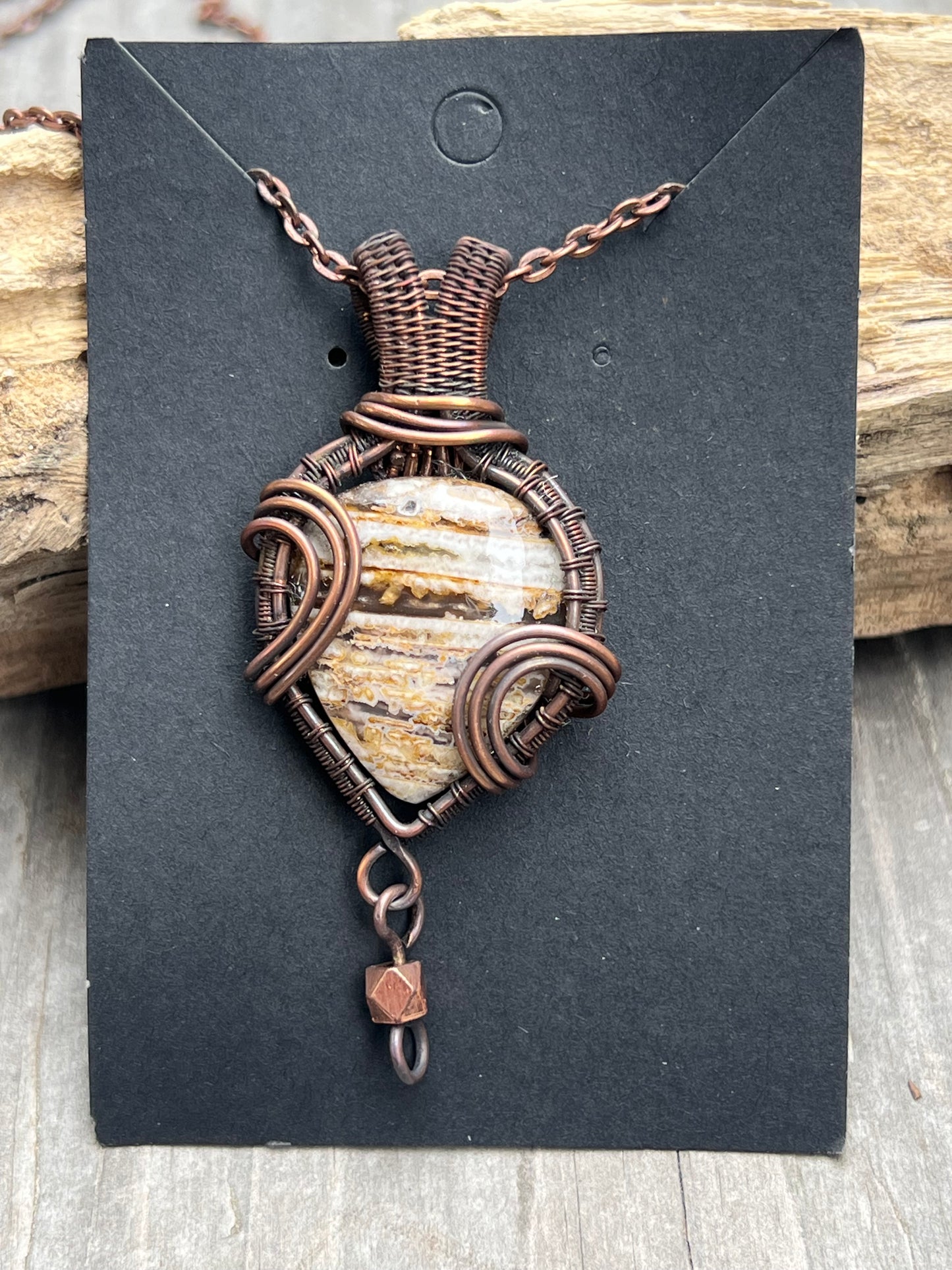 Golden Strata Heart Pendant