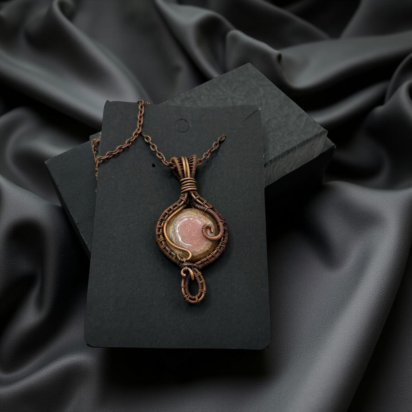 Rhodochrosite and Copper Mini-Pendant