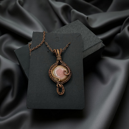 Rhodochrosite and Copper Mini-Pendant