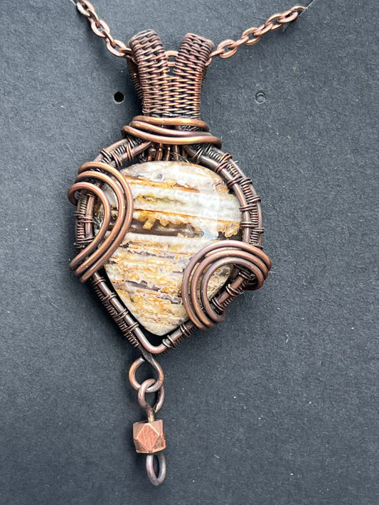 Golden Strata Heart Pendant
